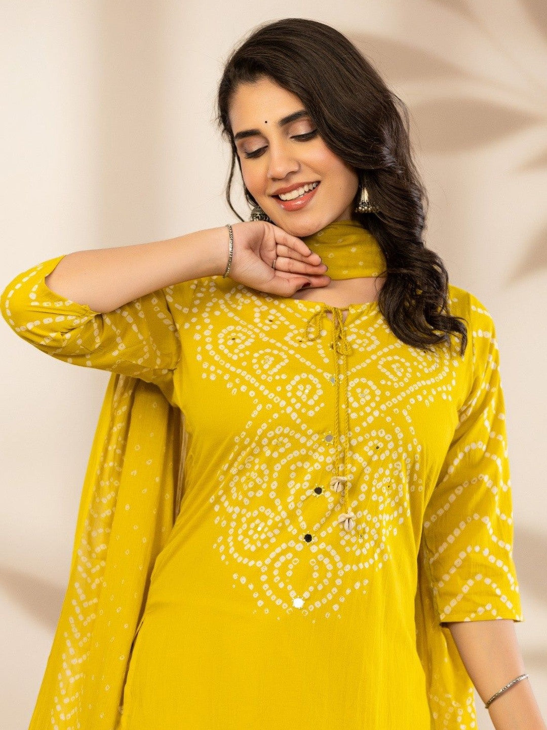 Women Ethnic Motifs Printed Regular Pure Cotton Kurta with Trousers & With Dupatta