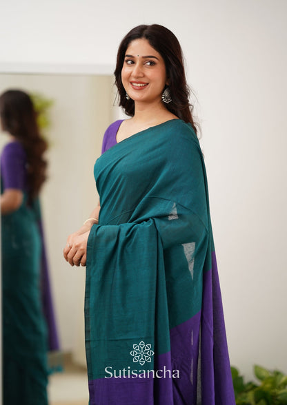 Dhiyona SS Sutisancha Purple Handloom Cotton Saree