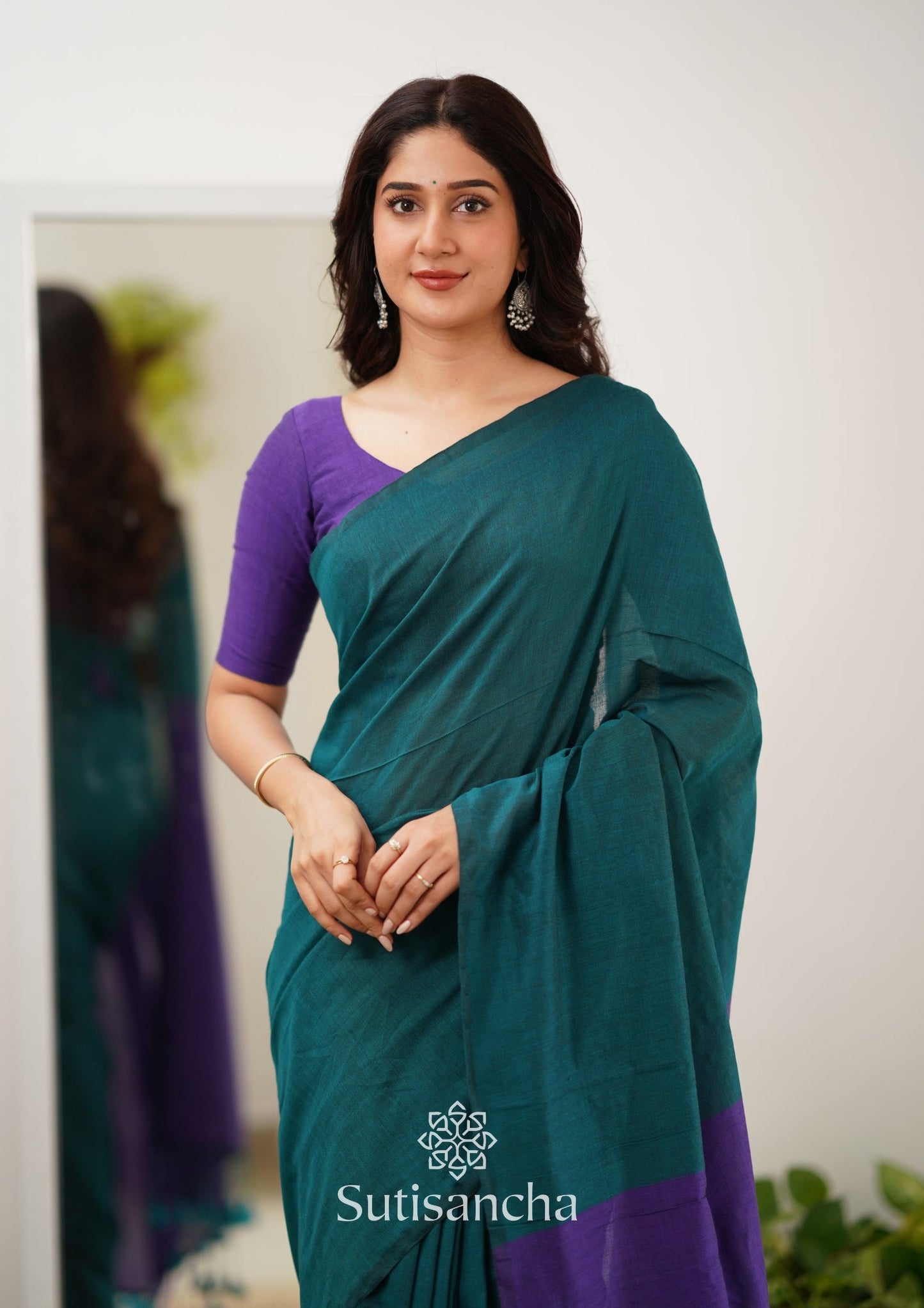 Dhiyona SS Sutisancha Purple Handloom Cotton Saree
