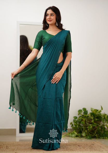 Dhiyona SS Sutisancha Rama Green Handloom Cotton Saree