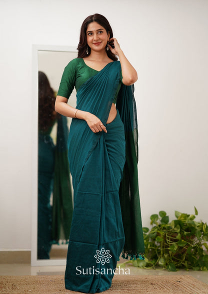 Dhiyona SS Sutisancha Rama Green Handloom Cotton Saree