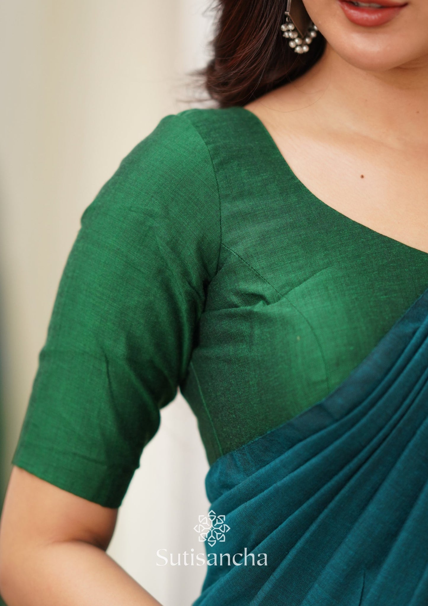 Dhiyona SS Sutisancha Rama Green Handloom Cotton Saree