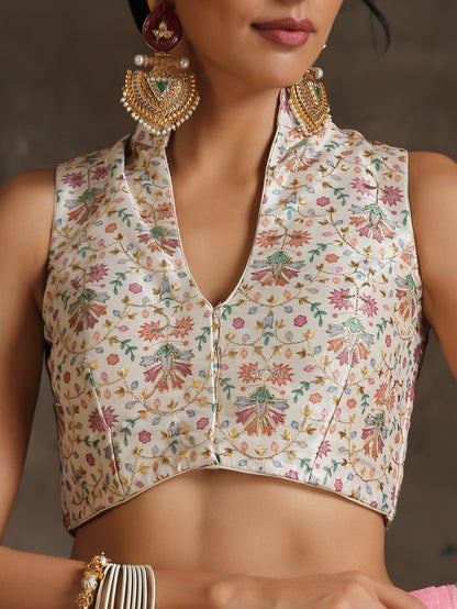 Dhiyona ST Blouse - Floral Golden Embroidered