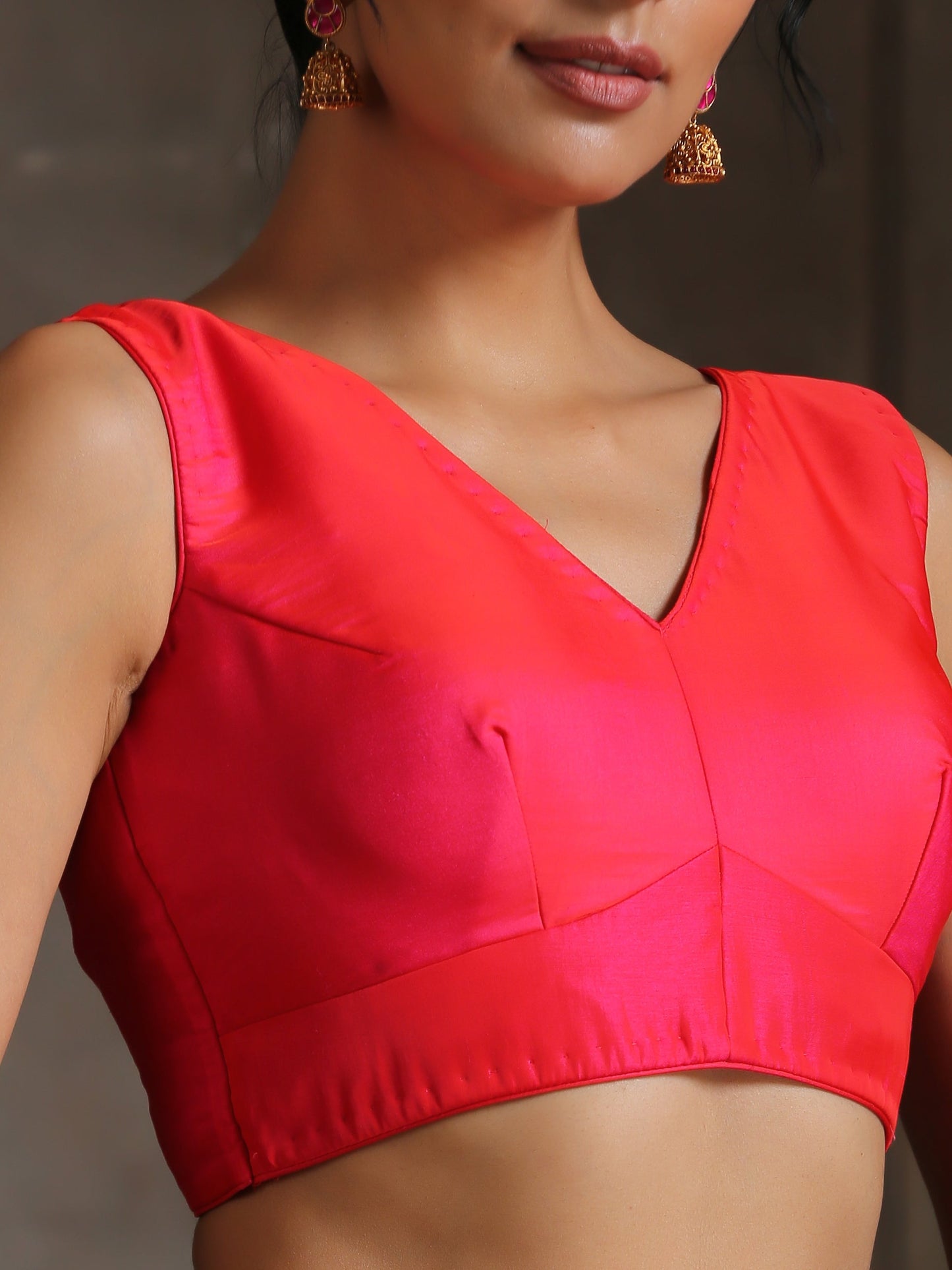 Dhiyona ST Blouse - Red Pink Reign Sleeveless