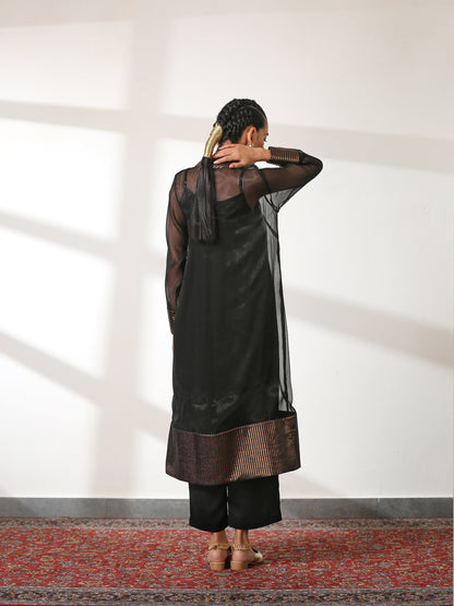 Dhiyona ST Women's Rule the World Co-Ordinate Top with Pants and Jacket 3 Piece Set | Straight Fit, Round Neck, Sleeveless, Pants, Festive Wear, (Satin)