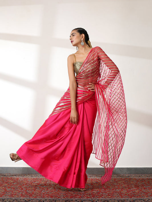 Dhiyona ST Paradise Pink Impressions Saree