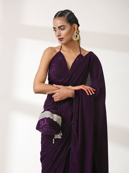 Dhiyona ST Blouse - Plush Velvet Leaf Halter