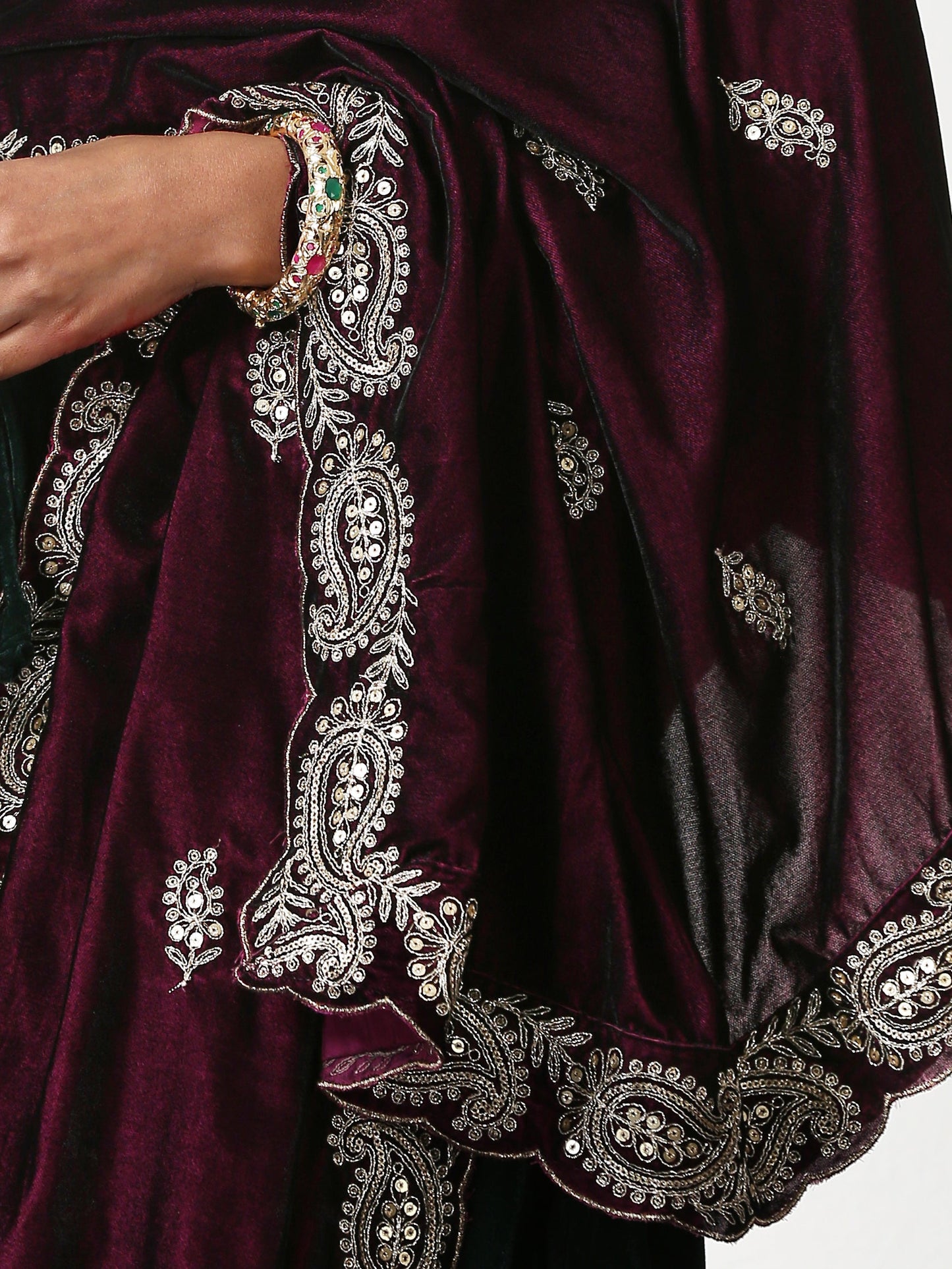Dhiyona ST Velvet Wine Shawl