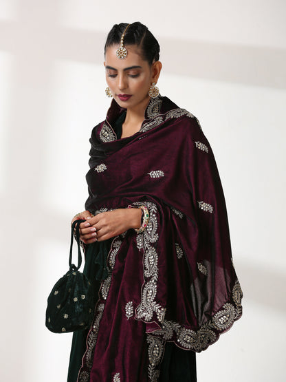 Dhiyona ST Potli Bag - Green Velvet sequin