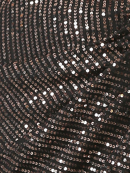Dhiyona ST Striking Black and Bronze Sequin Saree