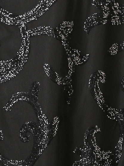 Dhiyona ST Black on Black Sequin Front Open Jacket