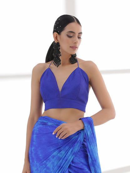 Dhiyona ST Blouse - Blue Storm Leaf Blouse
