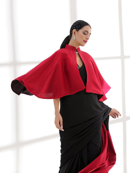 Dhiyona ST Red & Black Reversible Poncho