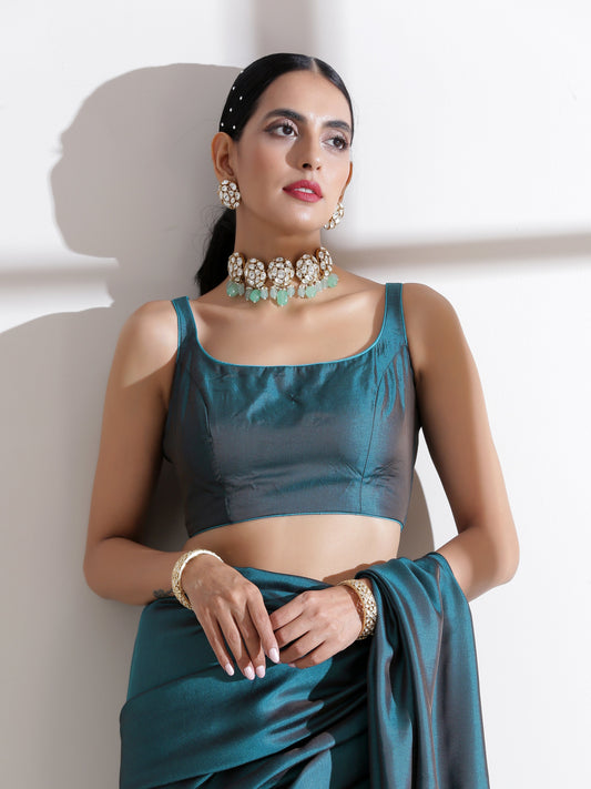 Dhiyona ST Blouse - Grandeur Square Neck Satin Blouse
