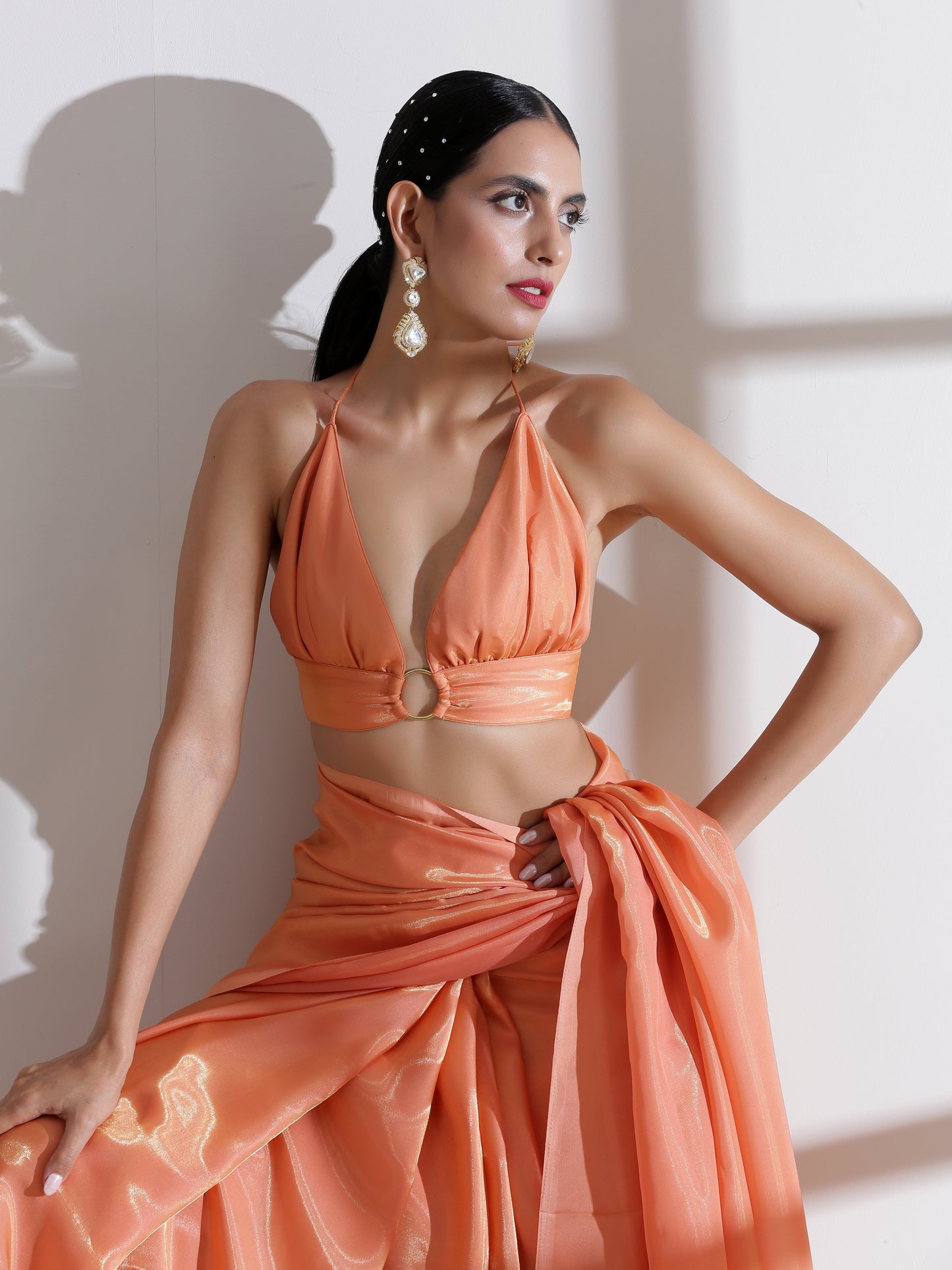 Dhiyona ST Blouse - Pink Golden hour Ring Blouse
