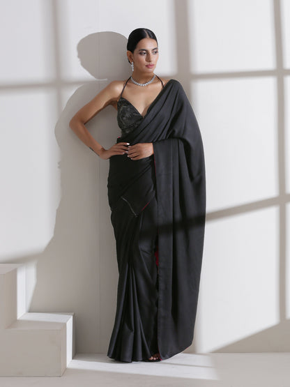 Dhiyona ST Fuchsia Black Surprise Saree
