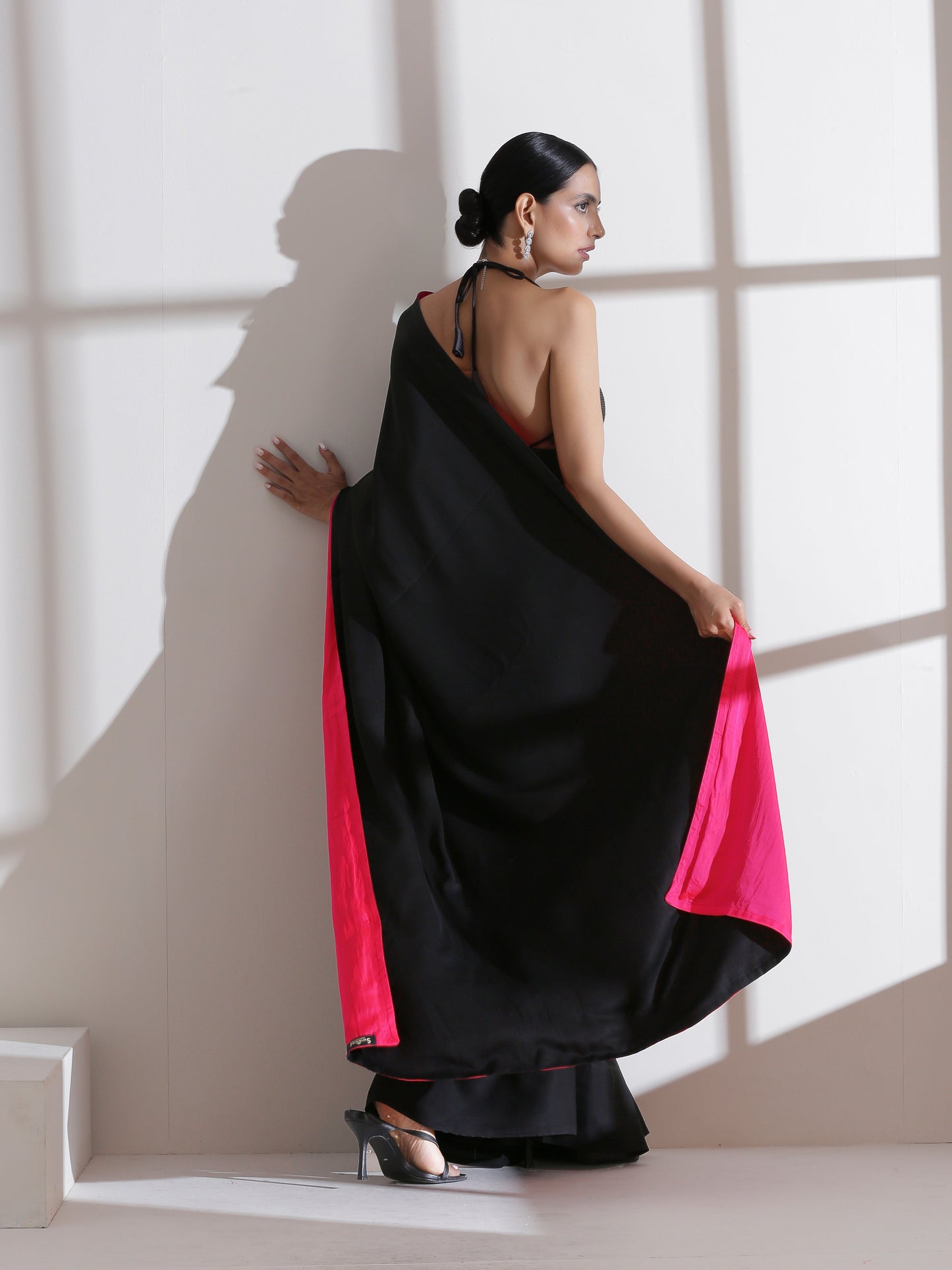 Dhiyona ST Fuchsia Black Surprise Saree