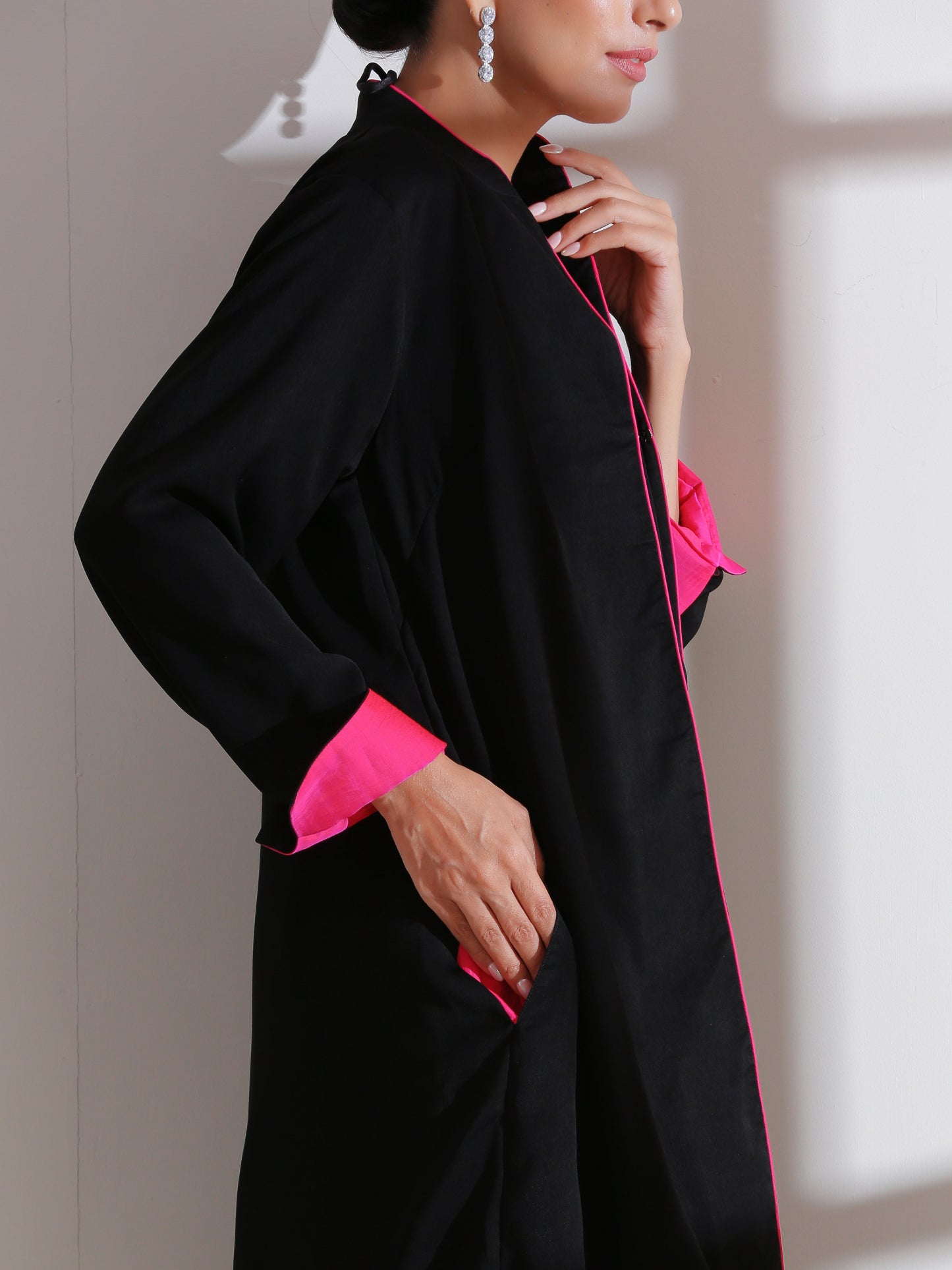 Dhiyona ST Black Jacket with Fuchsia Surprise