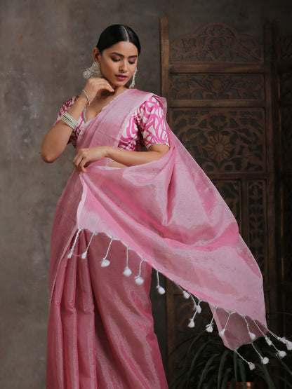 Dhiyona ST Blouse -Pink Fantasy Print Blouse