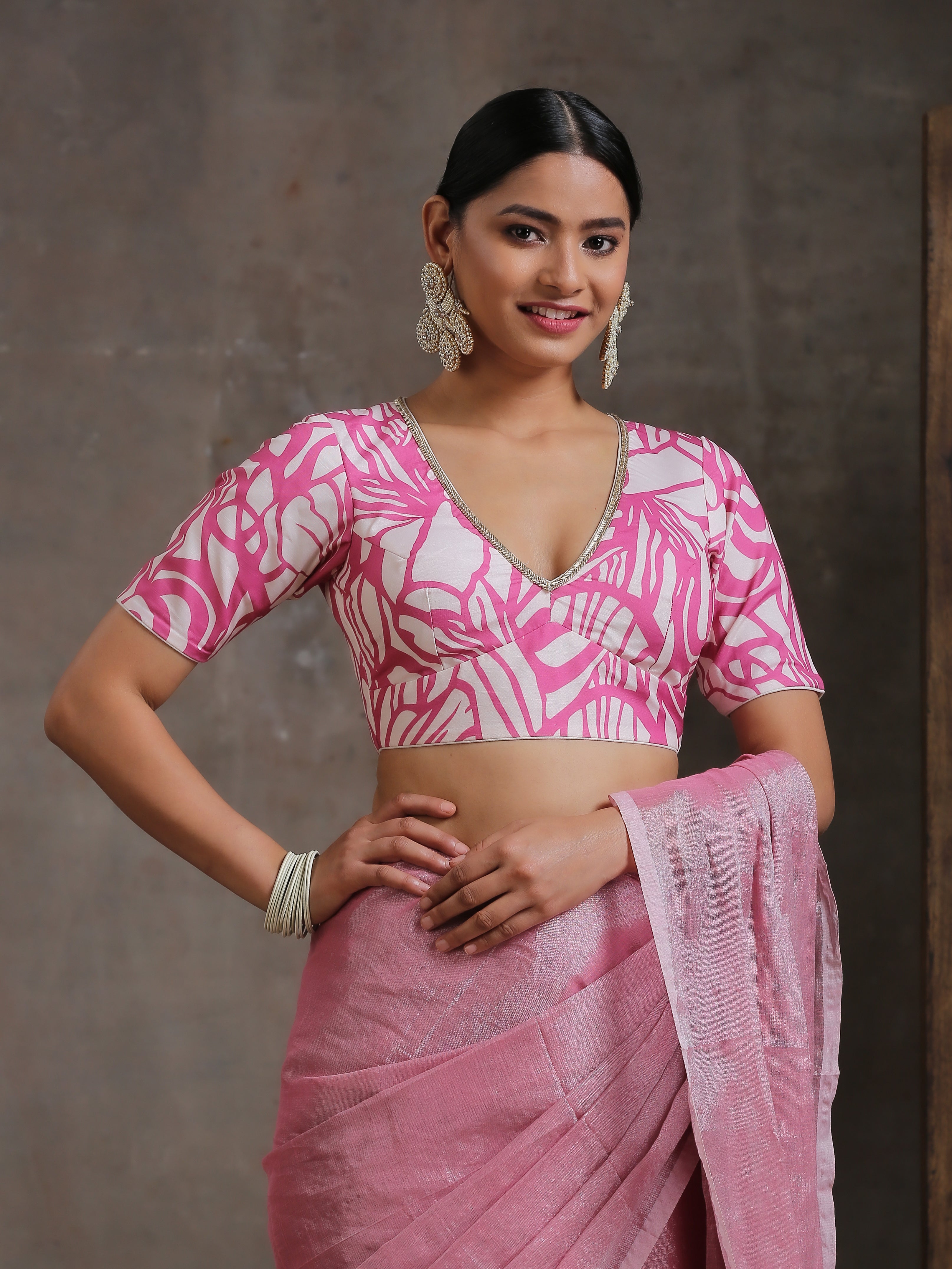 Dhiyona ST Blouse -Pink Fantasy Print Blouse