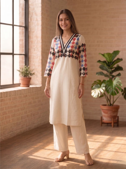 Swades porcelain cotton kurta pant set