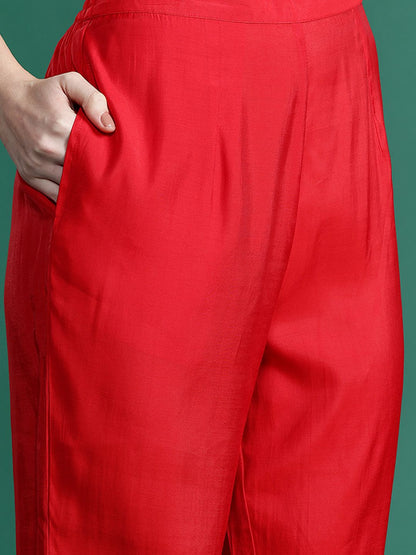 Dhiyona IE Ethnic Motifs Embroidered Sequinned Kurta with Trousers & With Dupatta