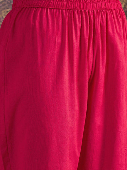 Printed V-Neck Kurta & Trousers