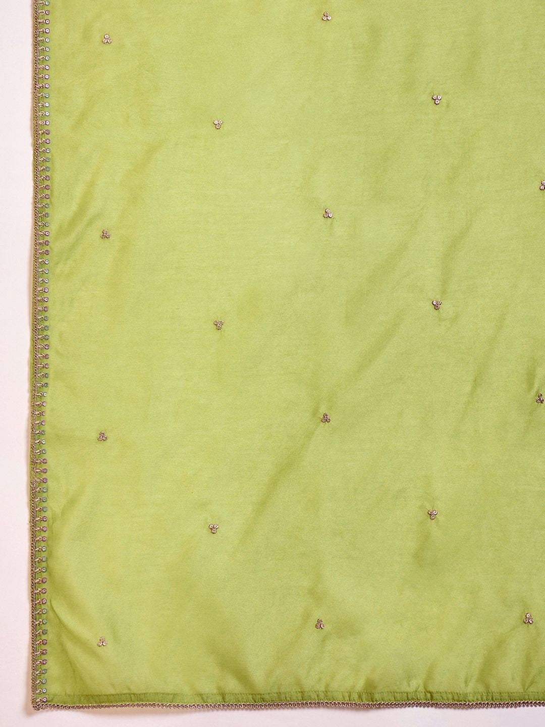 Zari Sequence Thread Embroidered Kurta With Trousers & Dupatta