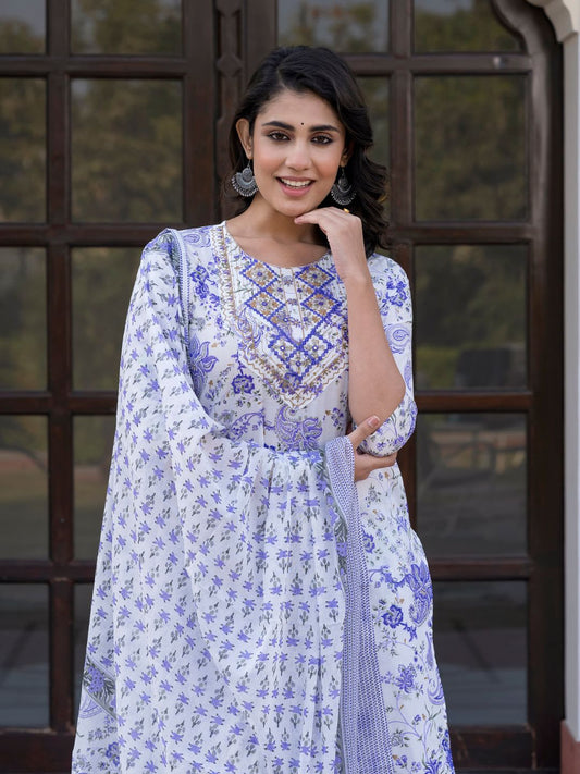 Dhiyona KL Women Paisley Regular Pure Cotton Kurta with Trousers & With Dupatta