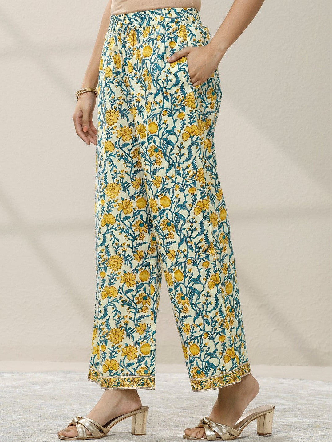 Women Floral Printed Regular Mirror Work Kurta with Trousers & With Dupatta
