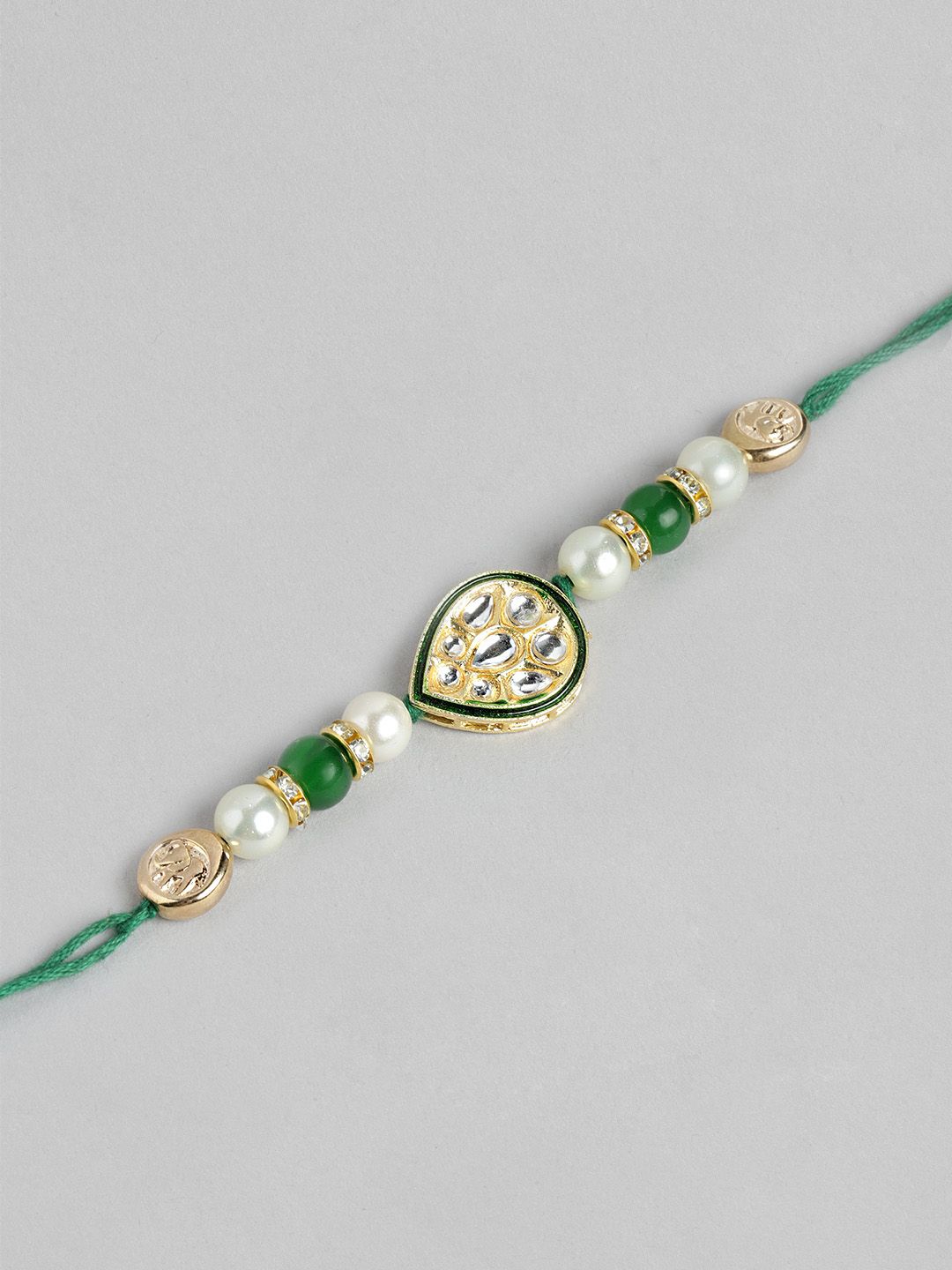 Dhiyona Unisex Set of 2 Beaded Bhai Bhabhi Rakhis With Roli & Chawal