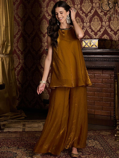 Dhiyona CH Women Regular Flared A-Line Kurta with Palazzos