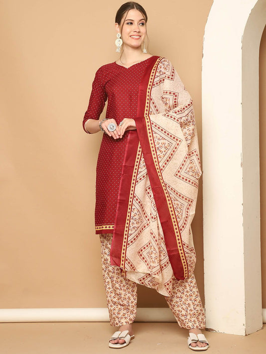 Dhiyona KL Women Floral Printed Regular Kurta with Salwar & With Dupatta
