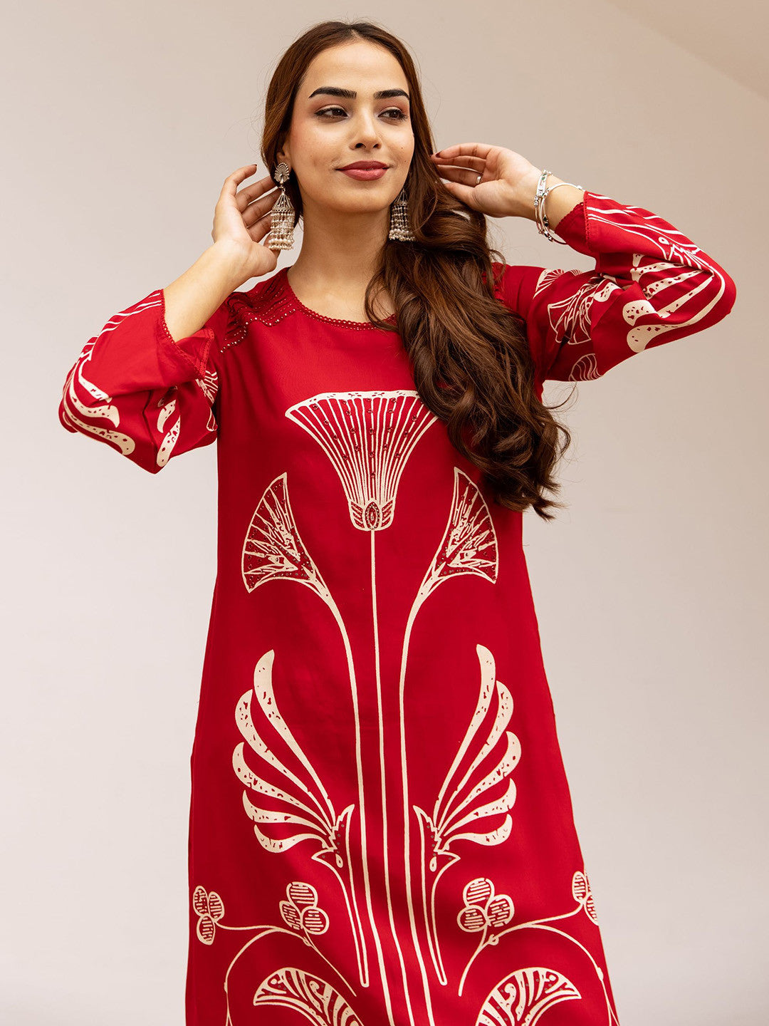 Ethnic Printed Straight Kurta & Palazzos
