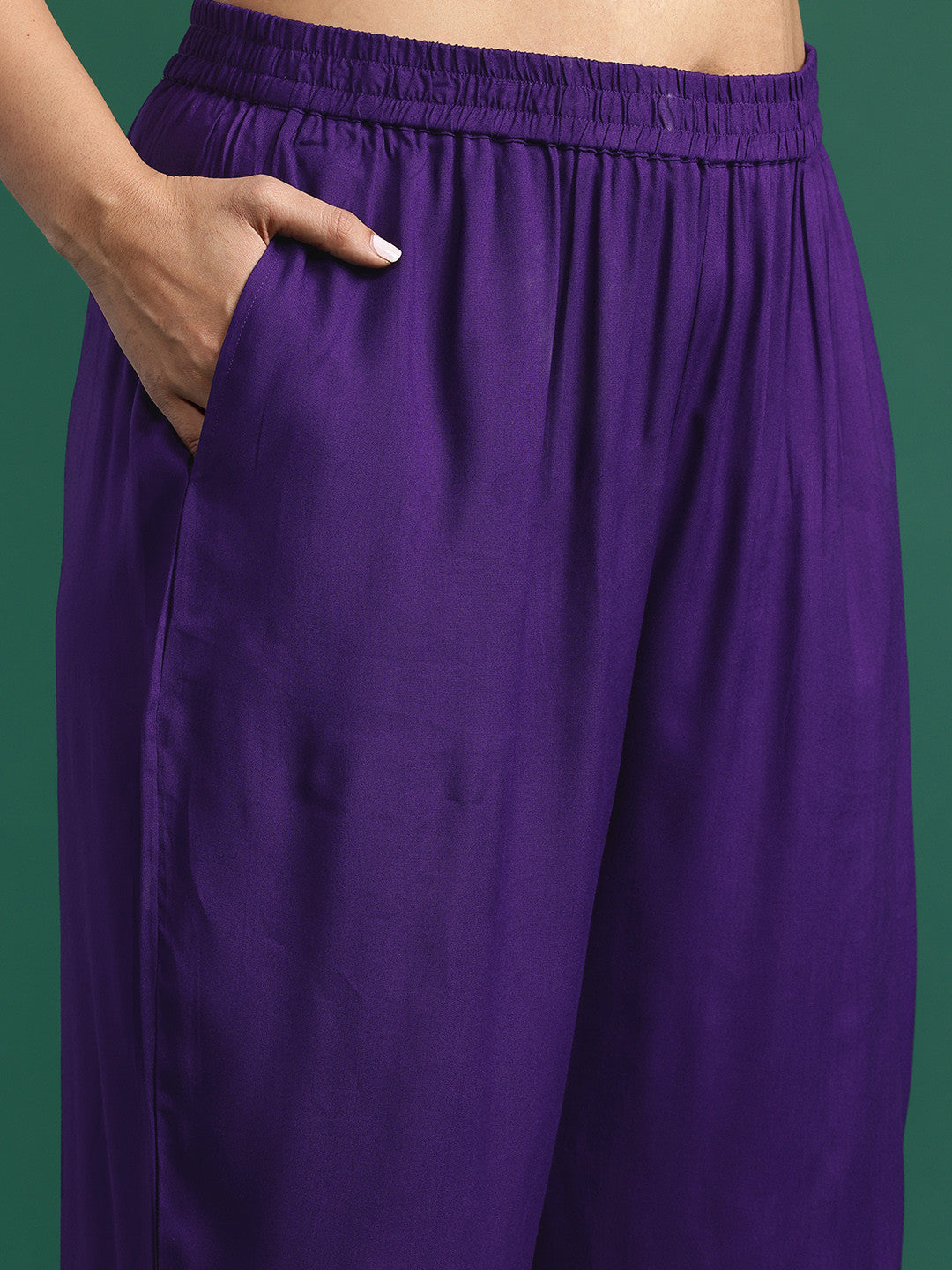 Plus Size Thread Work Kurta with Palazzos