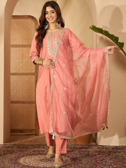 Women Peach Kurta Sets