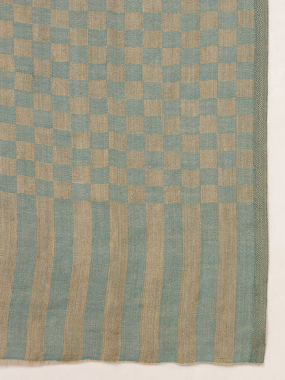 Dhiyona PA Checked Woven Design Woolen Shawl