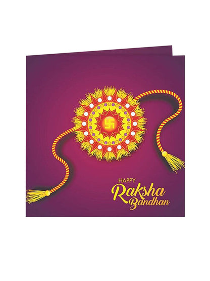 Dhiyona Unisex Beaded Thread Rakhi With Greeting Card
