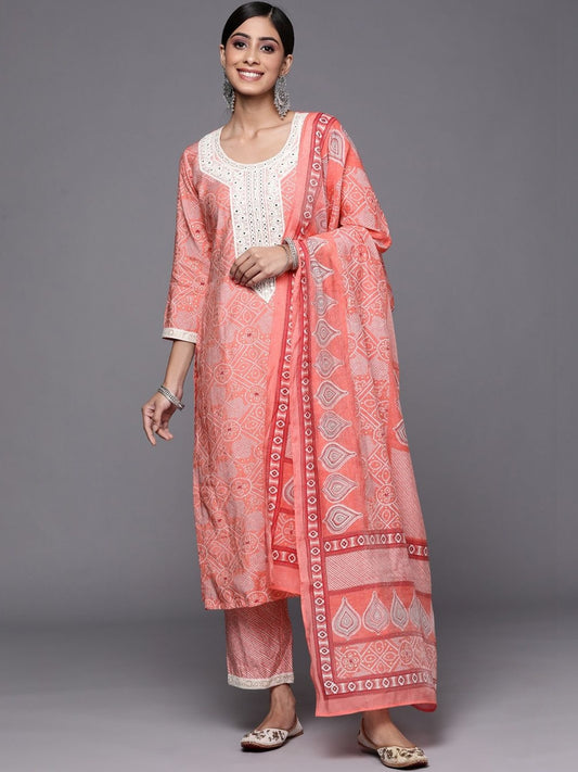 Women Ethnic Motifs Printed Regular Mirror Work Kurta with Trousers & With Dupatta