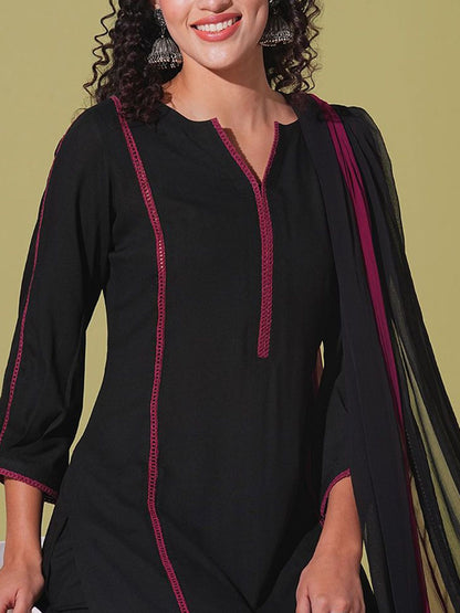 Dhiyona KL Women Regular Kurta with Palazzos & With Dupatta
