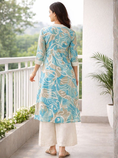 Surbhi sky cotton kurta pant set