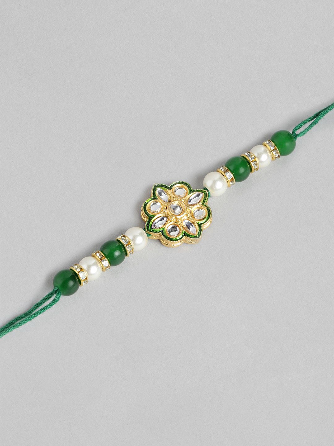 Dhiyona Unisex Set of 2 Beaded Bhai Bhabhi Rakhis With Roli & Chawal