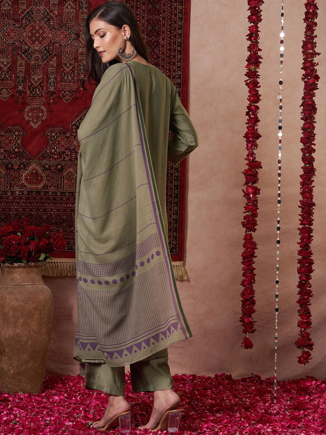 Dhiyona KL Women Regular Kurta with Palazzos & With Dupatta