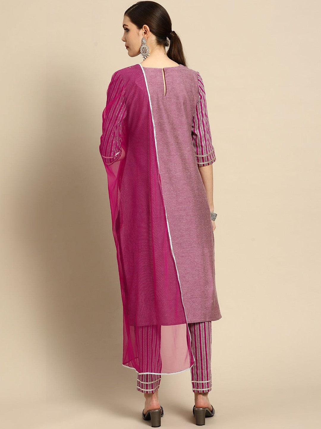 Women Regular Kurta with Trousers & With Dupatta