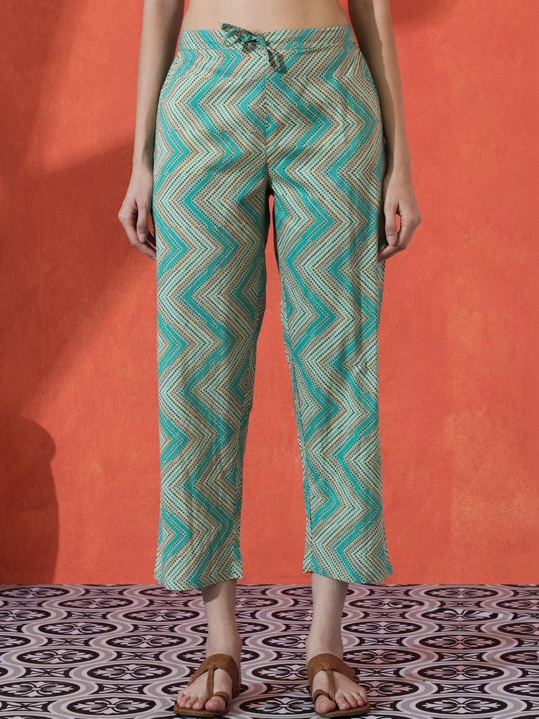Embroidered Pure Cotton V-Neck Straight Kurta & Trousers With Dupatta