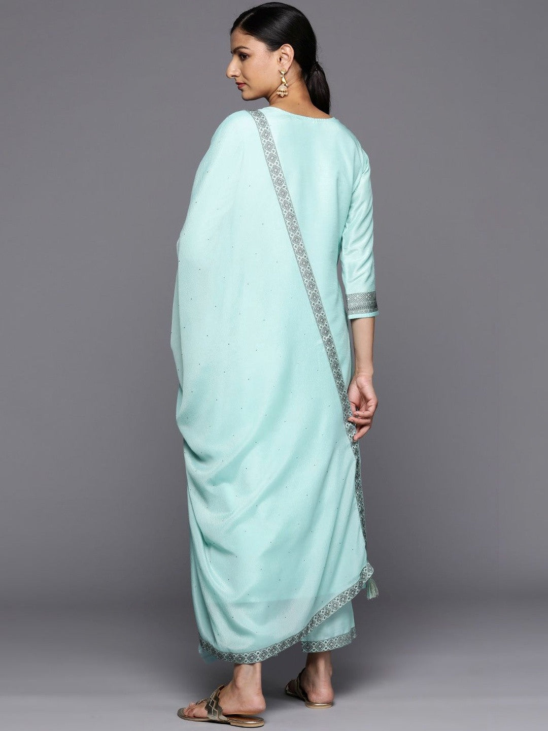 Women Ethnic Motifs Printed Regular Kurta with Trousers & With Dupatta