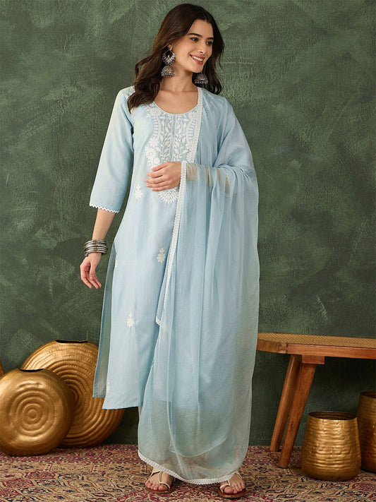 Dhiyona KL Women Ethnic Motifs Printed Kurta with Trousers & Dupatta