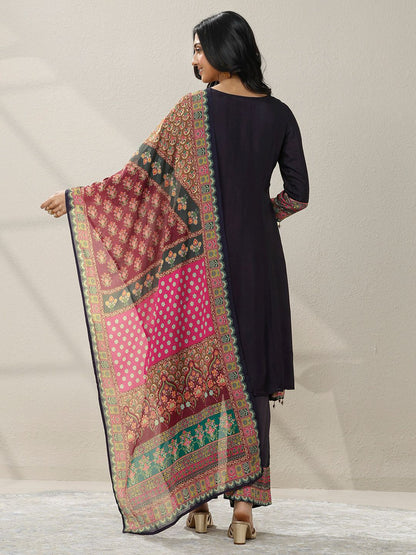 Dhiyona LL Women Ethnic Motifs Regular Sequinned Kurta with Palazzos & With Dupatta