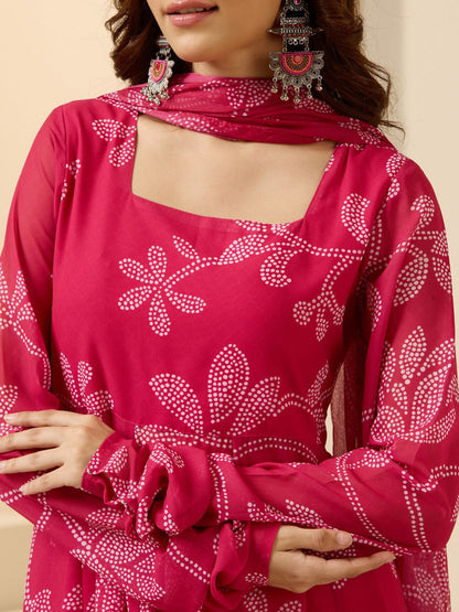 Dhiyona IS Women's Women Floral Printed Panelled Kurta with Trousers & With Dupatta