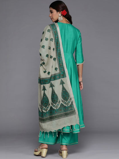 Women Ethnic Motifs Regular Sequinned Kurta with Palazzos & With Dupatta